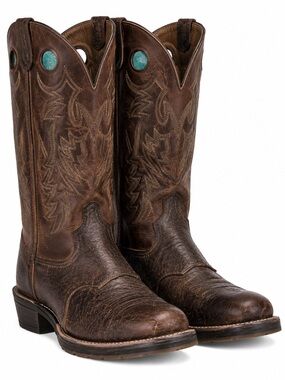 Double-H Men’s Work West Cowboy Boots Brown Leather 10D USA